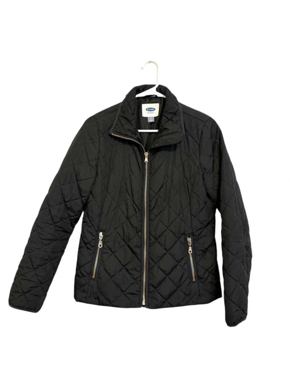 2/$30 Old Navy Black Quilted Jacket Size Small Zip Front Lightweight Puffer Coat